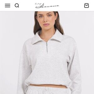 Grey Quarter Zip Pull Over by Vintage Havana